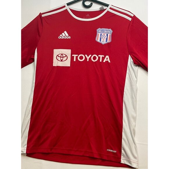 Adidas Hillsboro Soccer shirt youth boys teens XL 15 16 years red - Picture 5 of 8